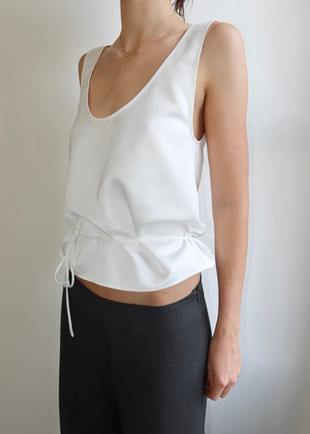 Waist tie satin cami