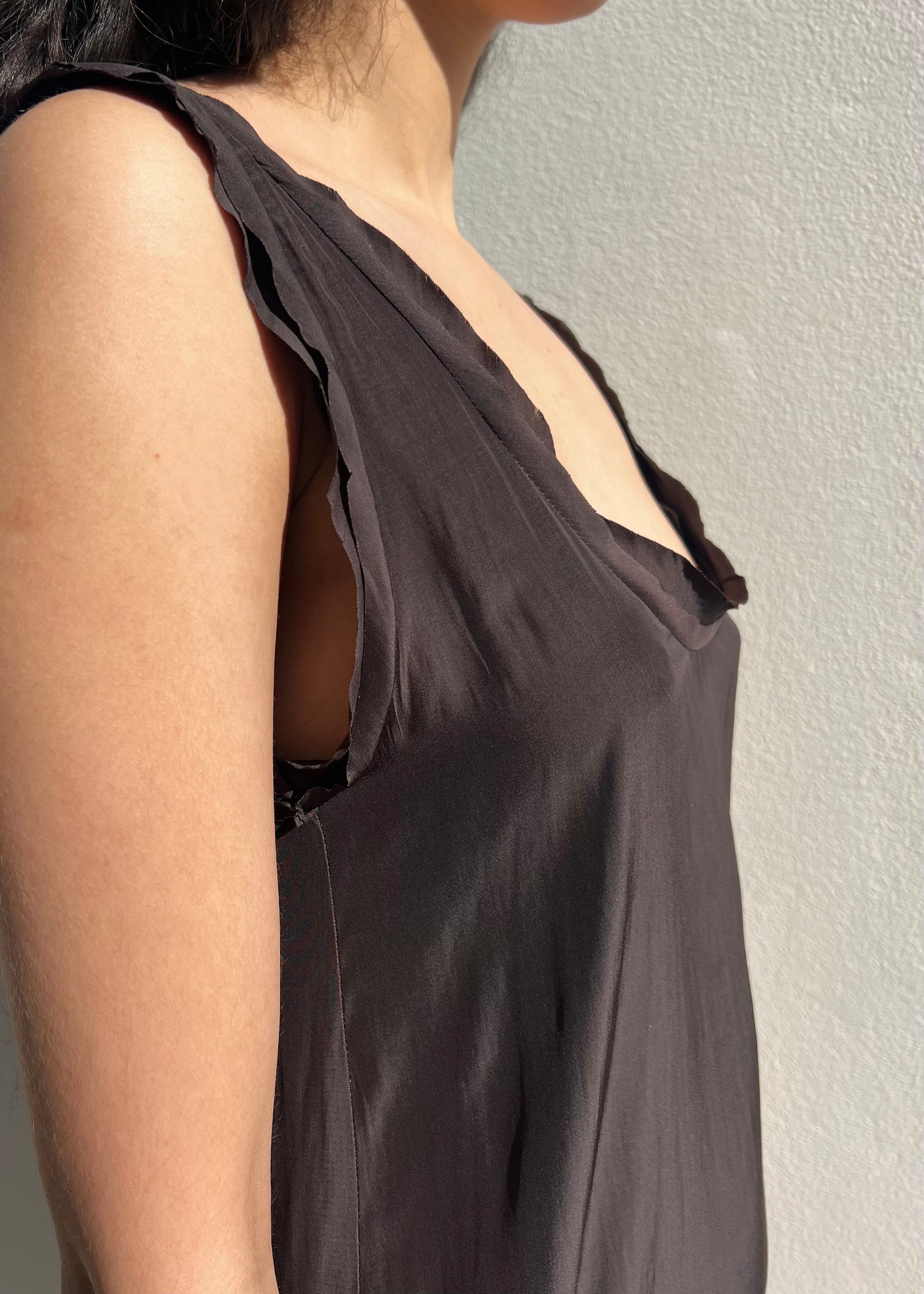 Ruffle trim slip dress
