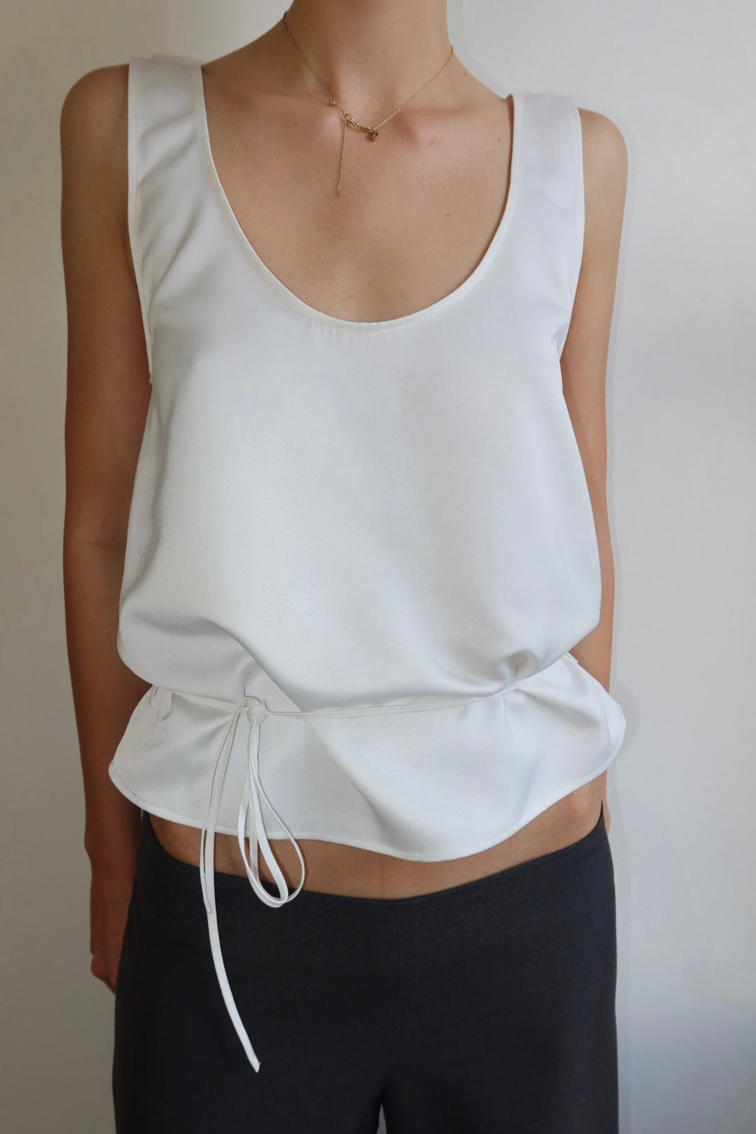 Waist tie satin cami