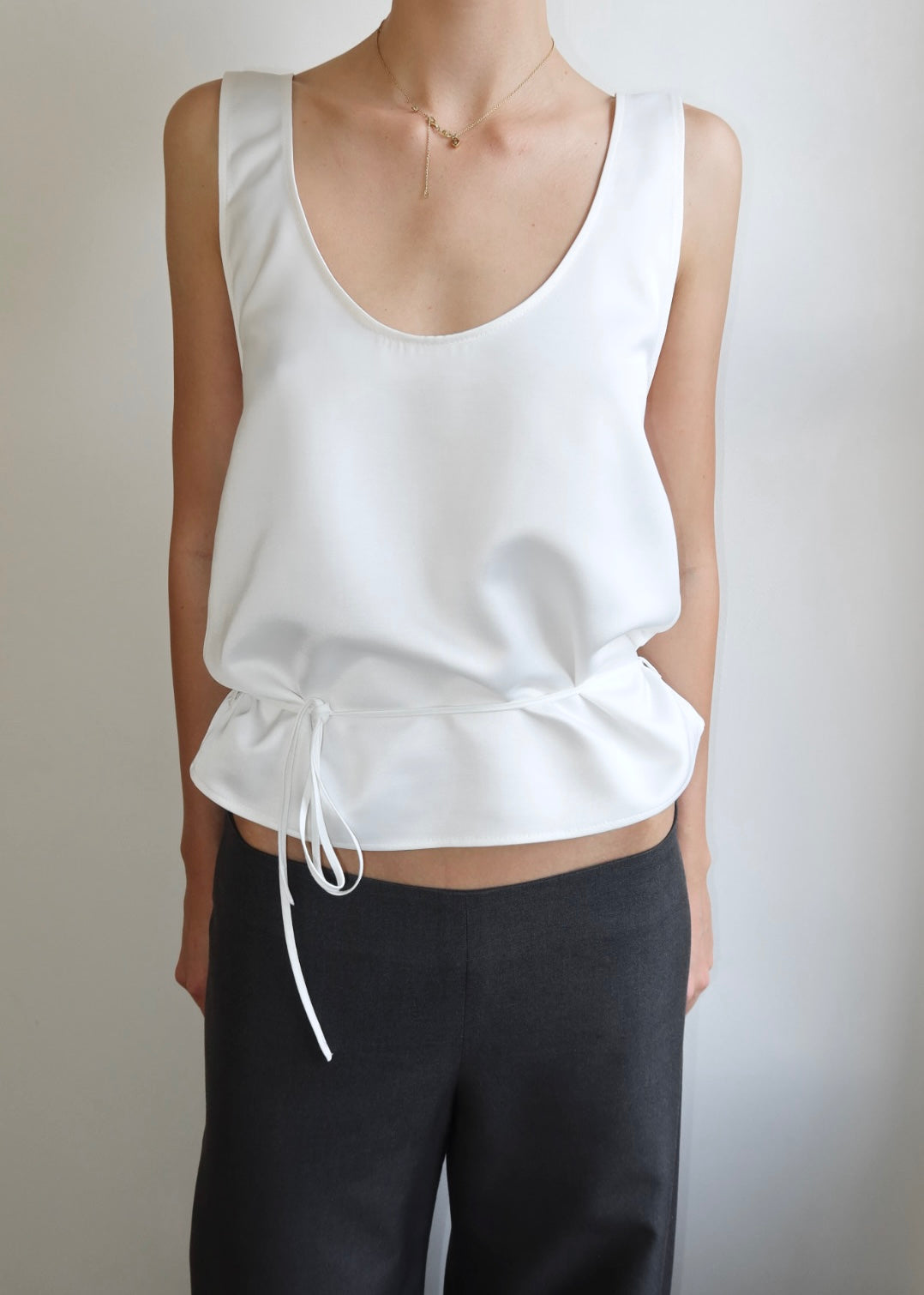 Waist tie satin cami