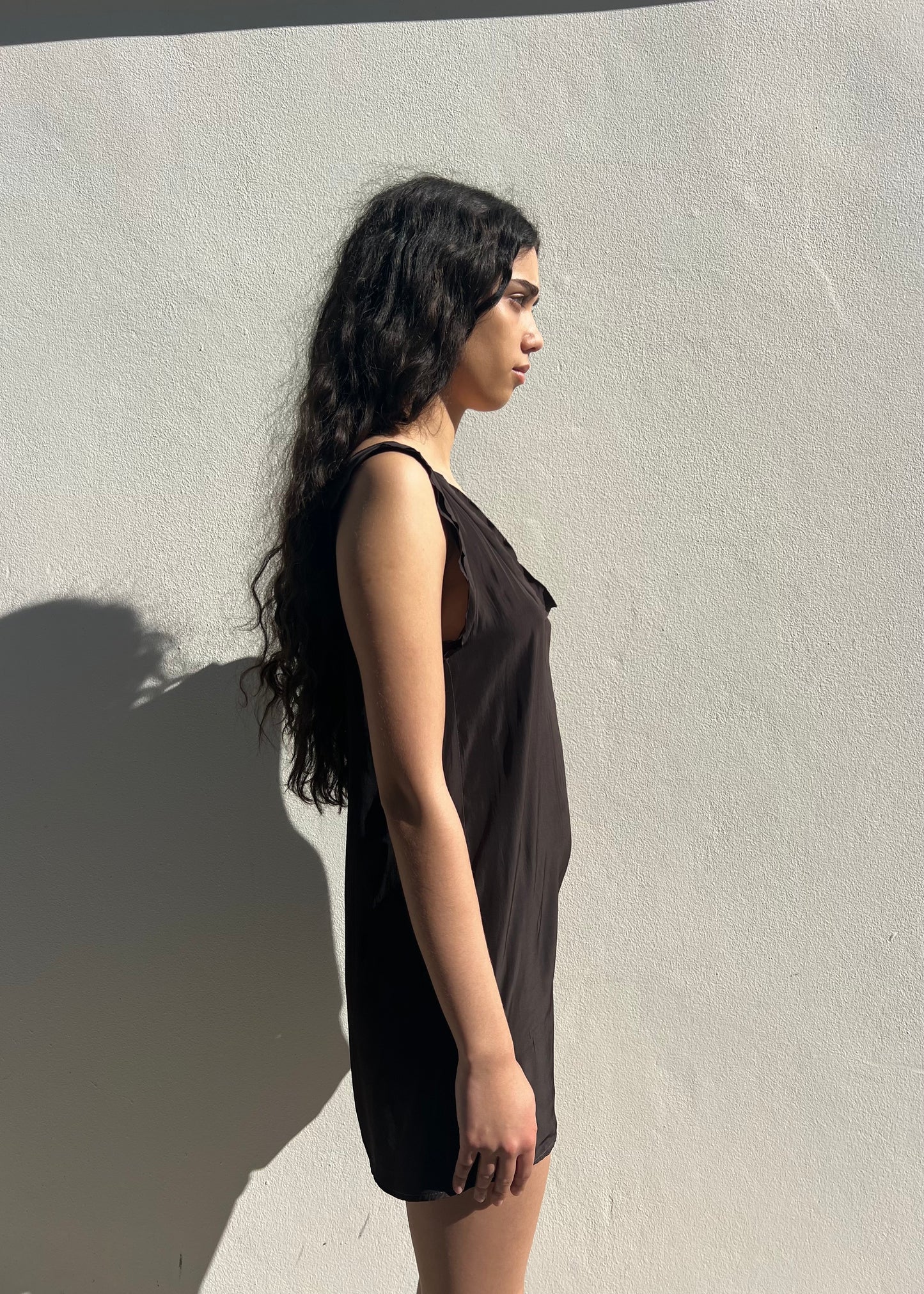 Ruffle trim slip dress