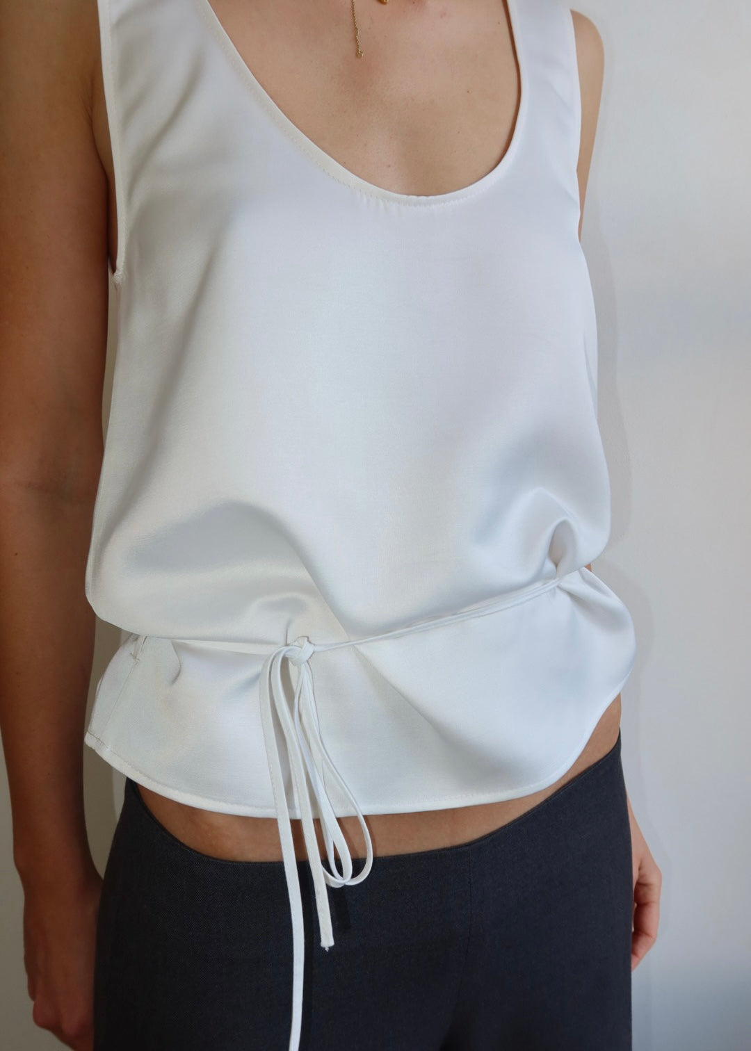 Waist tie satin cami