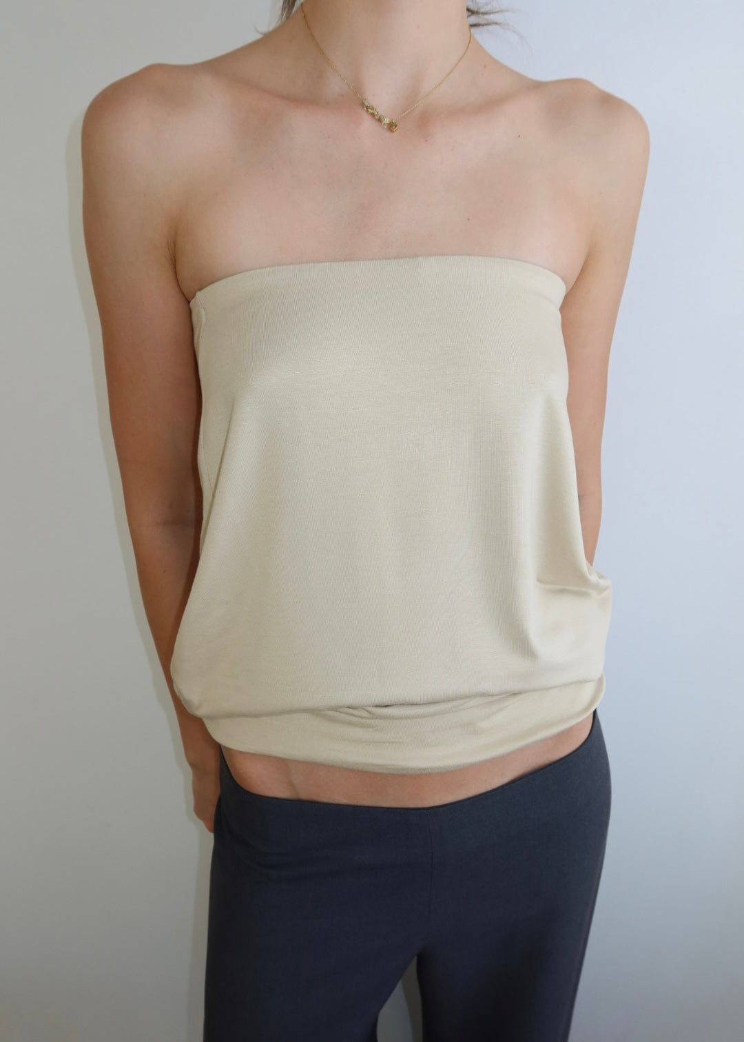 Drop waist bandeau .Butter yellow