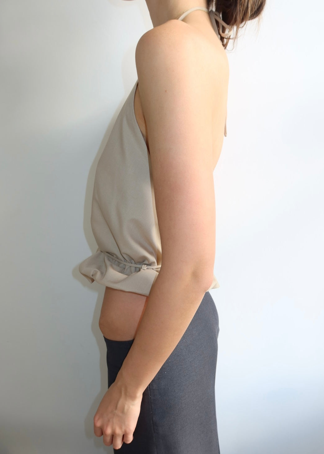 Waist Tie Halter. Sand
